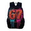 Lightweight School Backpack Teens With Character Print Design 20-35L Capacity Nylon Material Arc Shoulder Straps