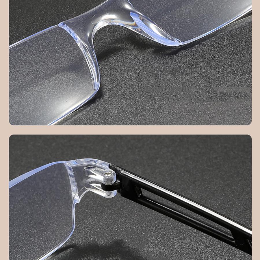 New Fashionable Anti Blue Light Reading Glasses for Men Casual Frameless Corrective eyewear for Women Classic Long-Distance Prescription eyeglass