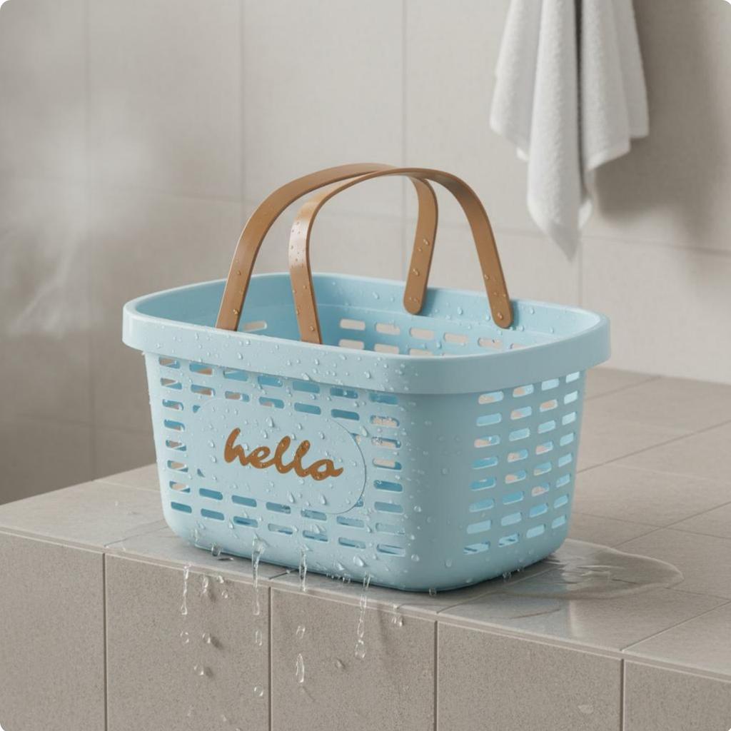 Portable Shower Tote Easy to Clean Draining Bath Basket Plastic Shower Basket Multipurpose Household Storage for Students