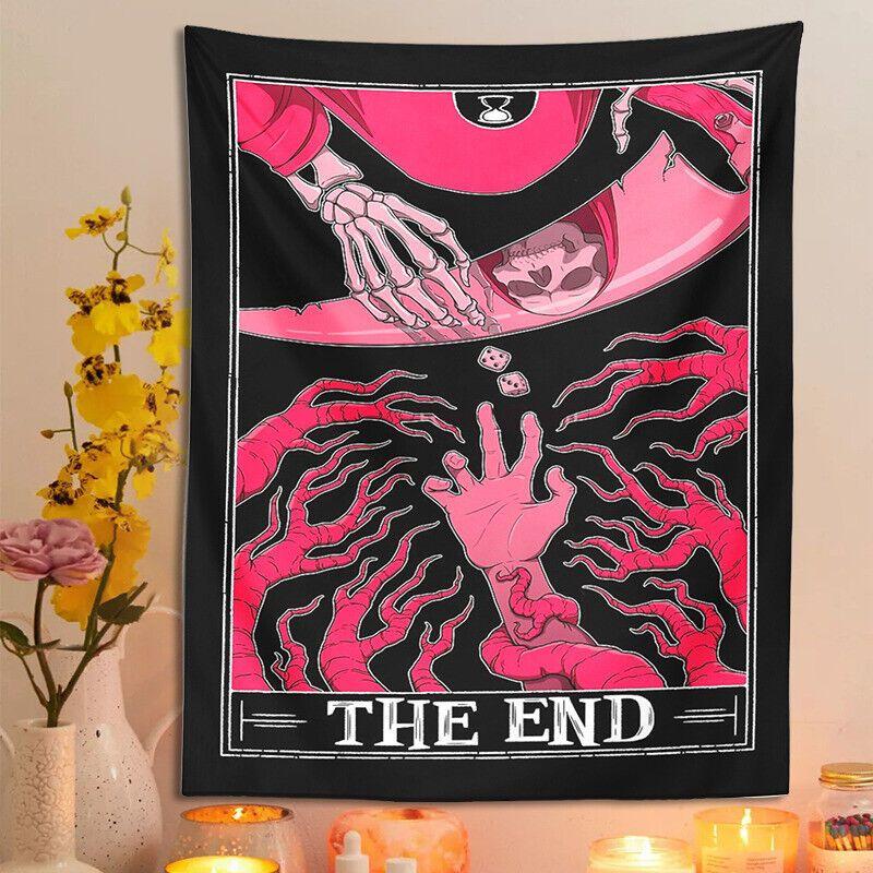Tarot Tapestry End Psychedelic Skeleton 75x100