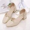 Sandals Women's Spring and Summer New High Heels Summer Fashion Outer Wear Women's Shoes Student Non-slip Single Shoes