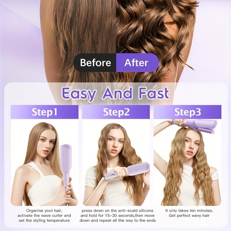 32 mm Welleneisen, Tiefe U-förmige Woll-Locken für langanhaltendes Styling, M Lockeneisen mit 4 Temperatureinstellungen, Tiefe V Große Locken für Frauen