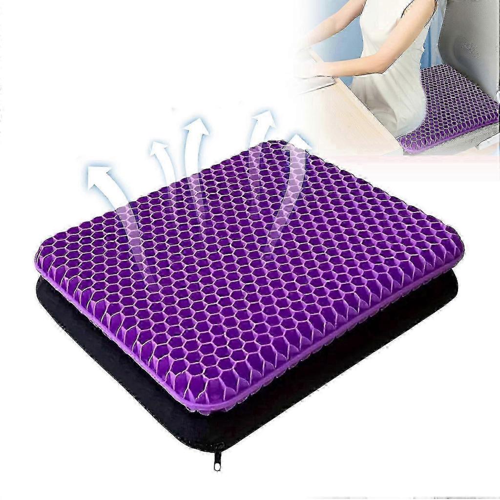 Orthopaedic Gel Seat Cushion for Home & Office Use - Sciatica & Tailbone Pain Relief Honeycomb Coccyx Cushion with Removable Cloth Cover