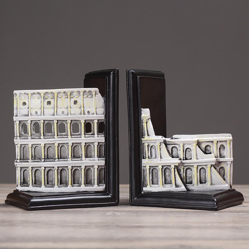 American Personality Roman Colosseum & Triumphal Arch Bookends - Study Room Decorative Ornaments