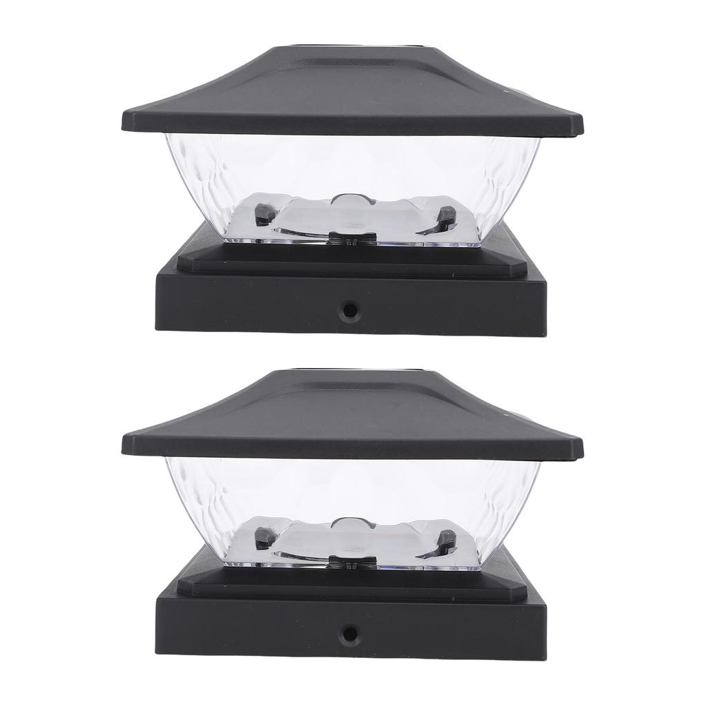 2er-Pack Solar-Pfostenleuchte LED Warmweißes und Weißes Licht Wetterfest Solarbetrieben Terrassen-Zaunpfahlleuchte für Terrasse Veranda