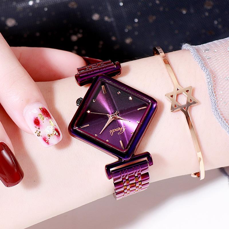 High Value Women'S Watch Fashion Rhombus Dial Women'S Watch Simple Casual Fashion Quartz Watch