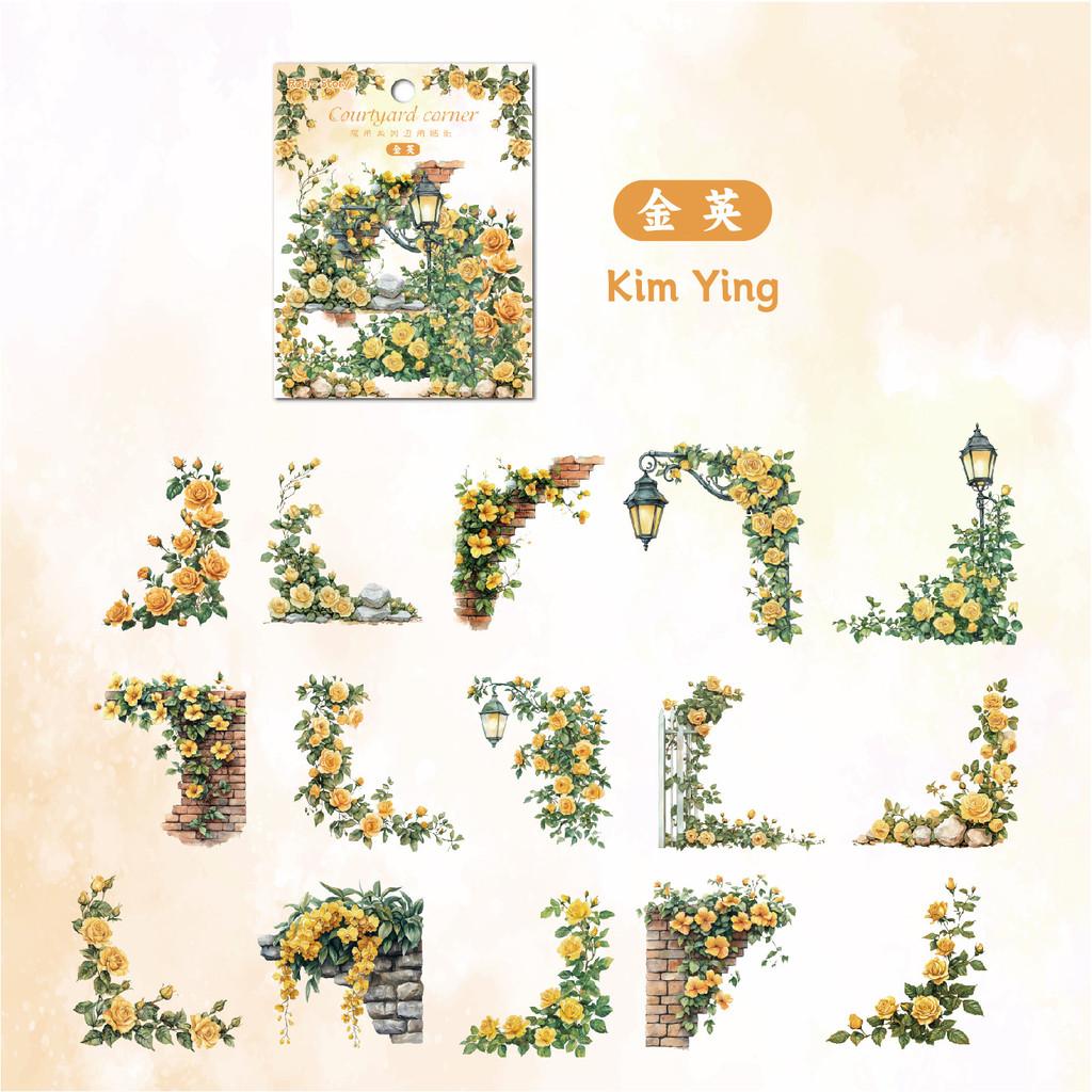 30pcs/pack Flowers Corner Stickers PET Sticker Package DIY Diary Decoration Sticker Album Scrapbooking Junk Journal