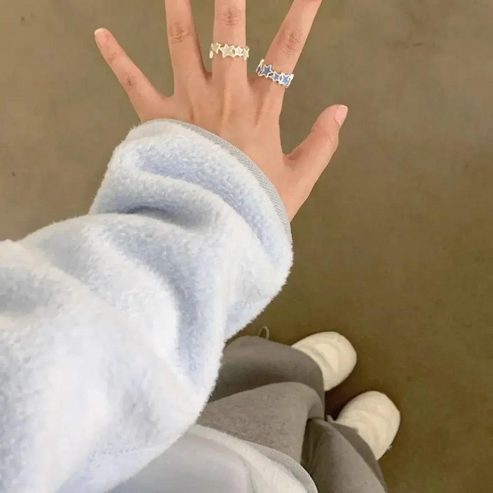 Korejské nepravidelné hvězdy personalizované prsteny pro ženy geometrické Kpop prsten na prstové klouby šperkové doplňky Y2K otevřený prsten vánoční dárek