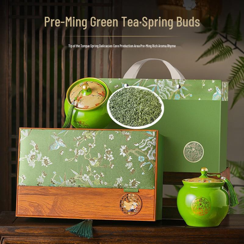 Ceai verde Biluochun premium: Recolta timpurie Qingming, aromă intensă; Ideal pentru plăcere personală sau ca o cutie cadou de lux.