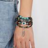 Ethnische Stil Armband Blue Eye Legierung Feder Pendent Multilayer Perlen Armband Frauen Männer Armband Schmuck Zubehör Geschenk