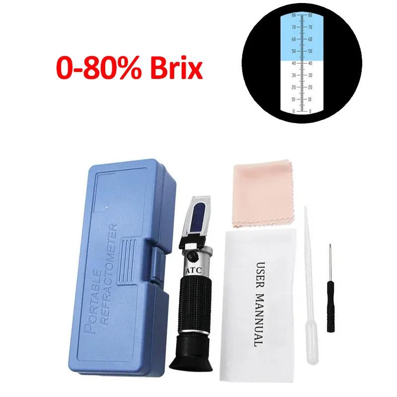 Brix Meter 0-32% 58-90% 0-80% Brix Refractometer Sugar & Alcohol Meter Measurement Tool Fruit Wine Honey Sugar Bees Water Test