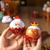 Metal Small Trinket Storage Christmas Round Tin Ball Ornament, Cute Santa Reindeer Penguin Hanging Decoration, Tree Decoration Set Fillable Candy Gift