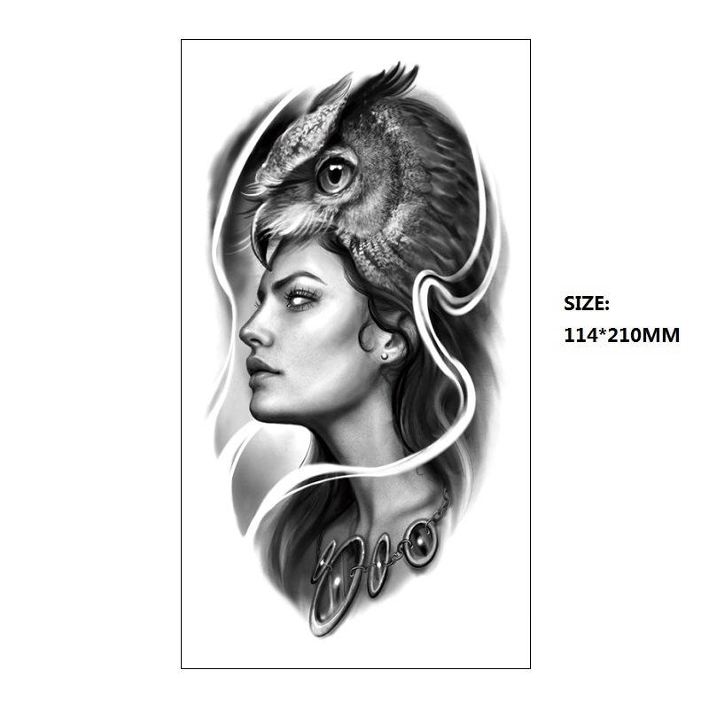 Black Astronaut Beautiful Woman Classical Figure Small Full Arm Xqb Water Transfer, Simulation Disposable Tattoo Sticker