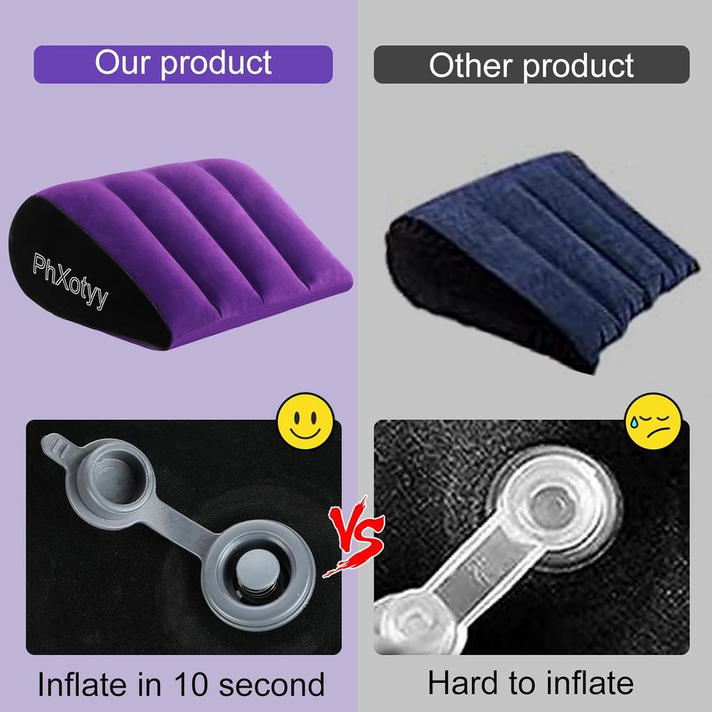Sex Toys Pillow Position Cushion Triangle Inflatable Ramp Furniture Couples Toy Positioning for Deeper Position Support Pillow Men Women for Couples