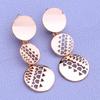 MINTHA Clip Earrings Trendy Rose Gold Color Wedding Daily Fashion Jewelry Geometry Drop Earrings For Women Bridal Geometry Earrings