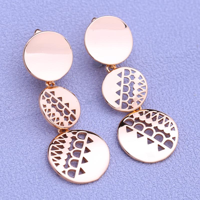 MINTHA Clip Earrings Trendy Rose Gold Color Wedding Daily Fashion Jewelry Geometry Drop Earrings For Women Bridal Geometry Earrings