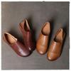 Johnature Genuine Leather Loafers Round Toe Soft Soled Versatile Soft Cowhide Women's Low Heeled Leisure Shoes