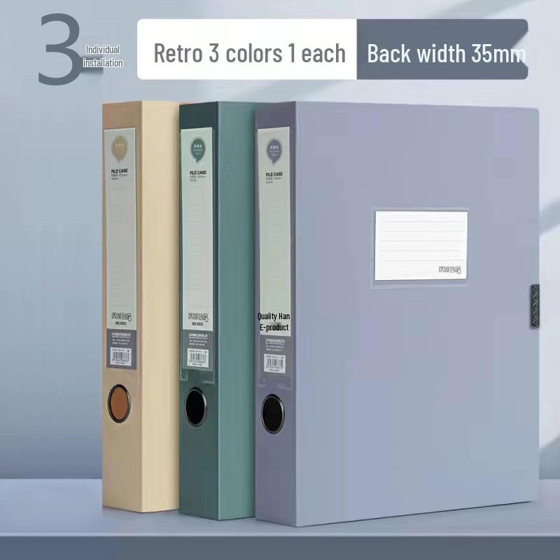 

Morandi Color Plastic Document File Box with 4 Extra Thick Folders for Papers and Contracts