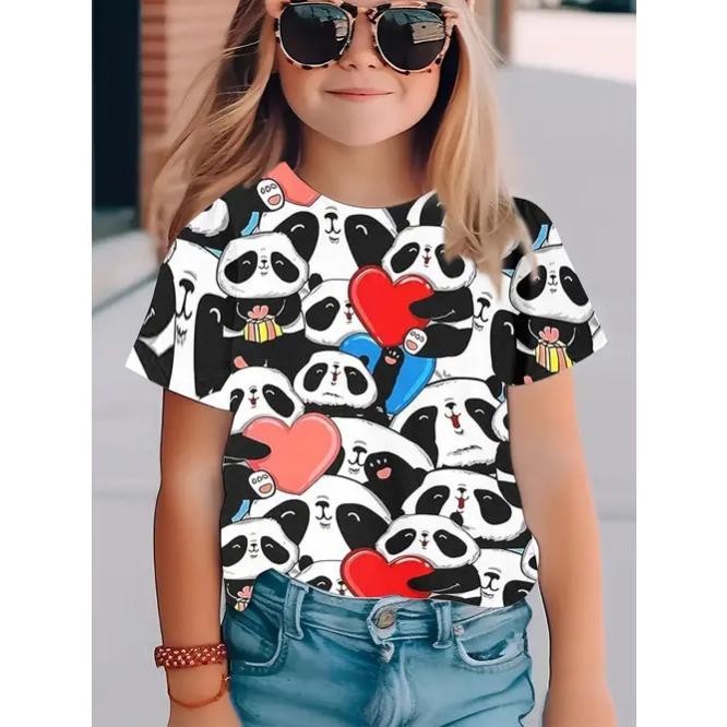 

Новые изысканные трендовые модные мультяшные милые футболки с коротким рукавом и круглым вырезом для девочек 160cm