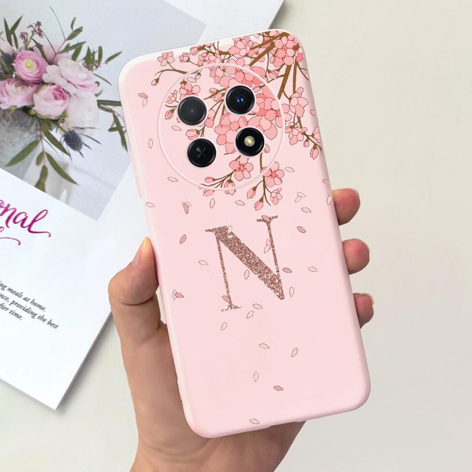 For Huawei nova Y91 4G Case Fashion Flower Letter Luxury Crown Soft Silicone Back Cover For Huawei nova Y 91 STG-LX1 Phone Cases