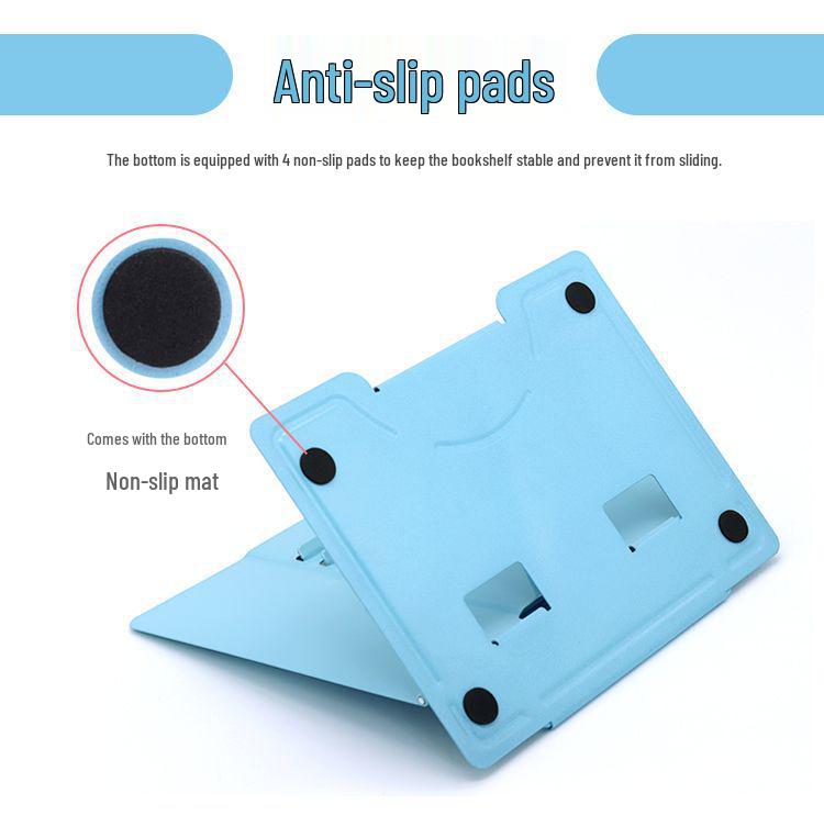 Verstellbarer Schreibtisch-Buchständer mit Buchstützen und Klemmen für Schüler