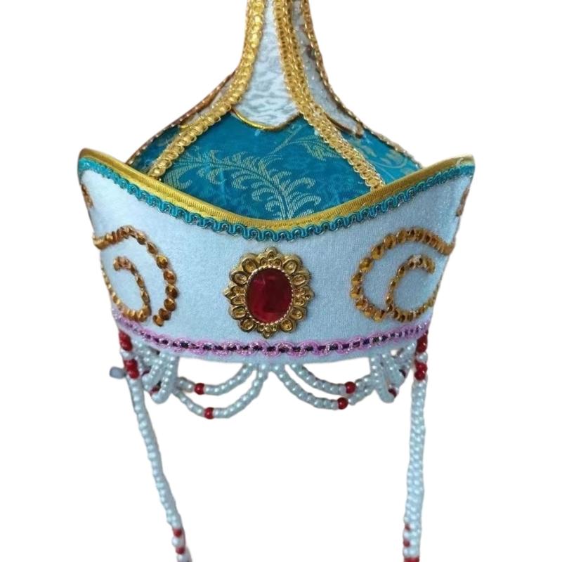 Traditional Mongolian Hat Breathable Fabric Headwear For Stage Shows And Cultural Event Stage Performances Accessory