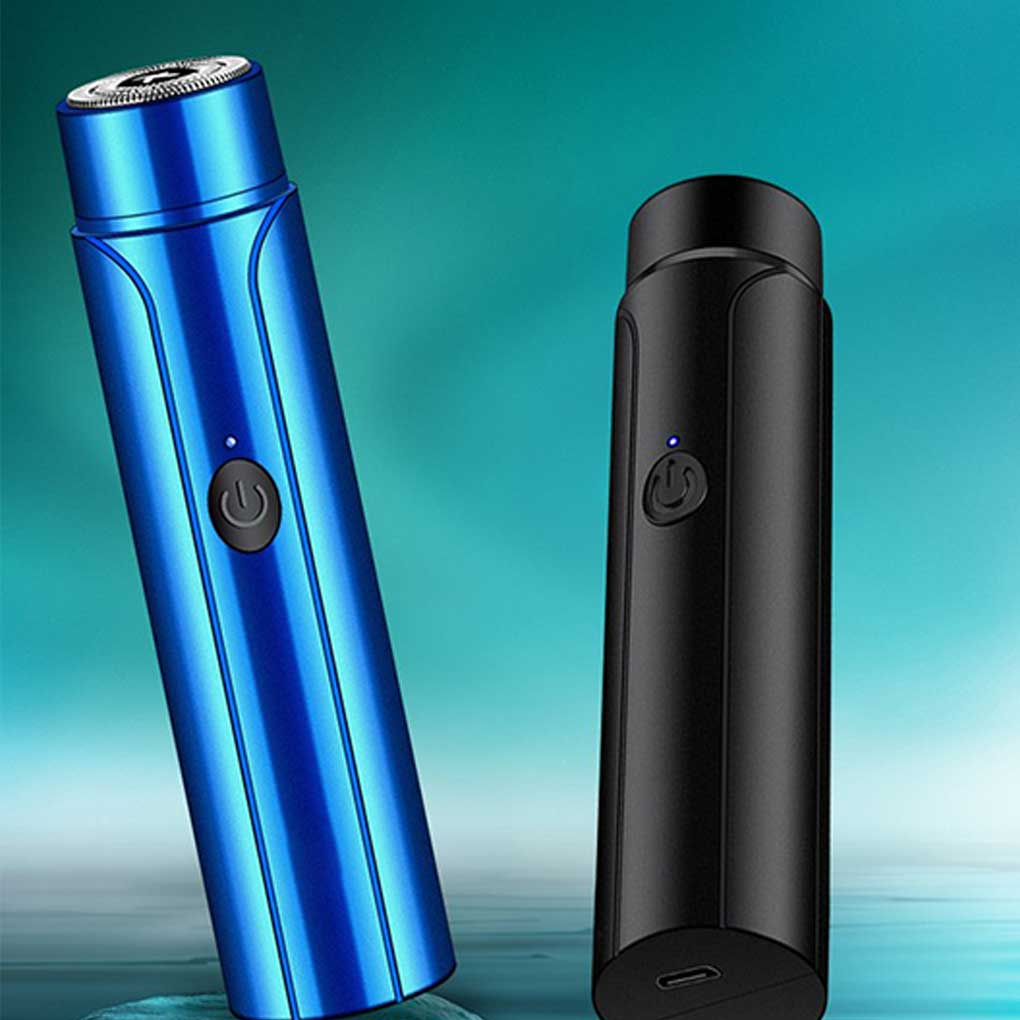 ABS Man Mini Shaver Portable Reusable Battery Powered USB Interface 360 Degree LED Home Business Travel Trimmer Clippers