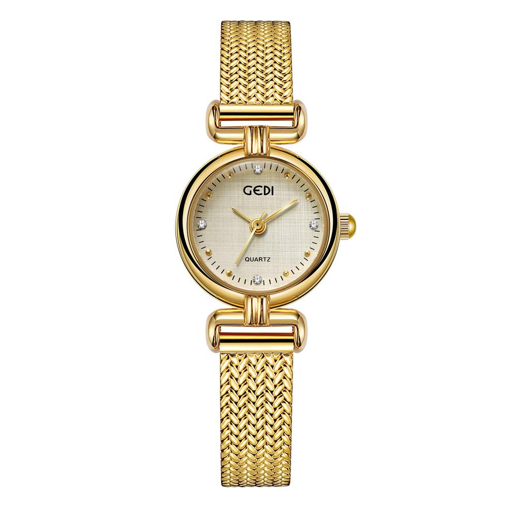 Niche High-End Women'S Watch Retro High-Value Wheat Ear Mesh With Watch Waterproof Women'S Quartz Watch