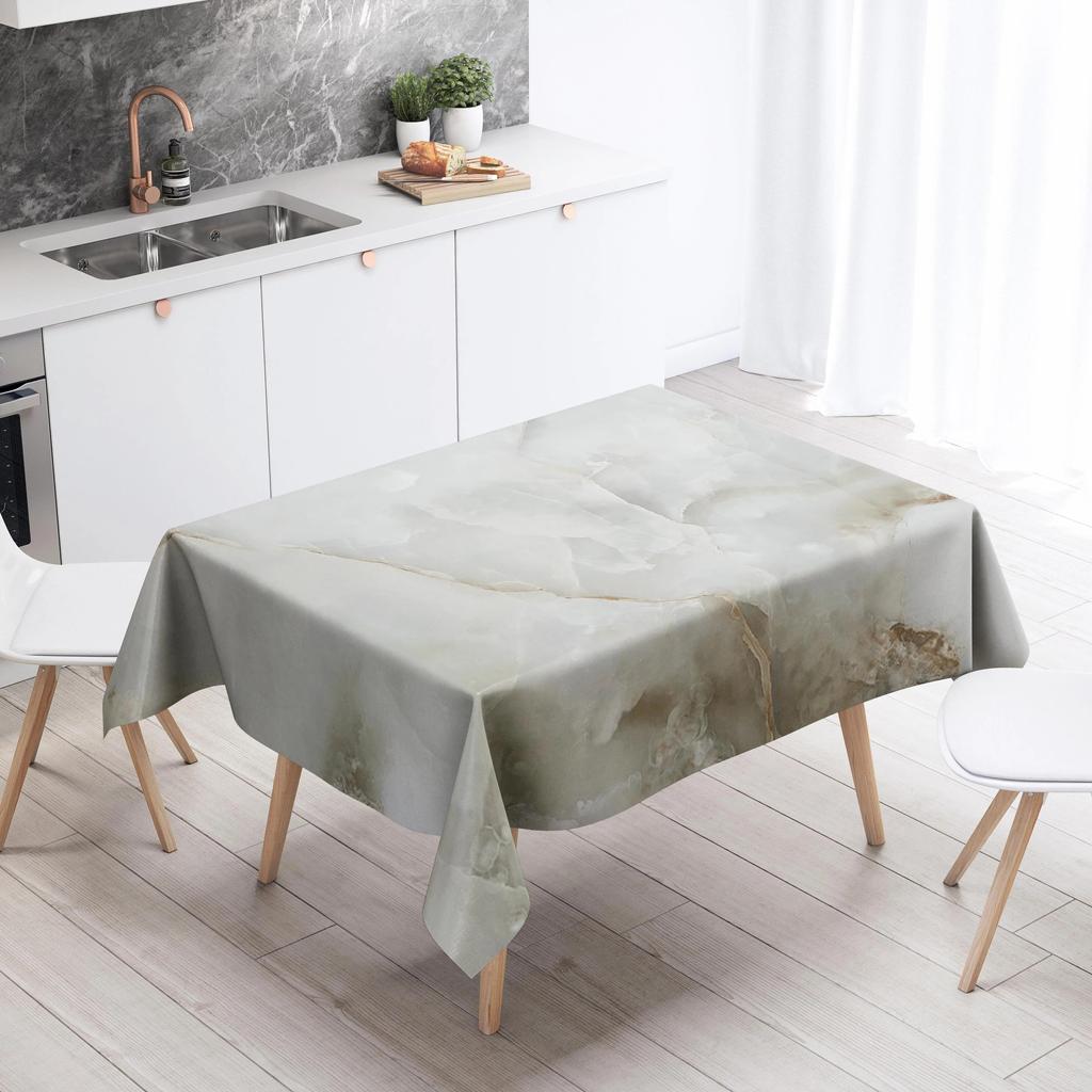 Marble Striped Tablecloth Home Decor Stain Resistant Waterproof Table Decoration Rectangular Kitchen Fireplace Tops