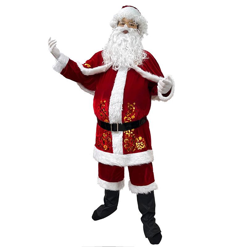 Neuer Weihnachtsmann-Anzug Bühnenauftrittskleidung, Paaranzug 6XL Weihnachts-Übergrößenkleidung