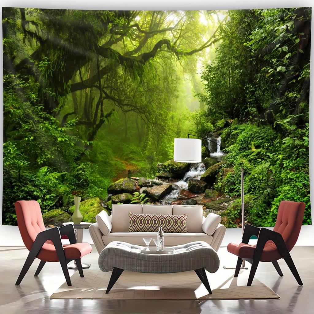 2D Plane 1 Piece of Clear Spring Forest Landscape Background Room Party Background Fabric