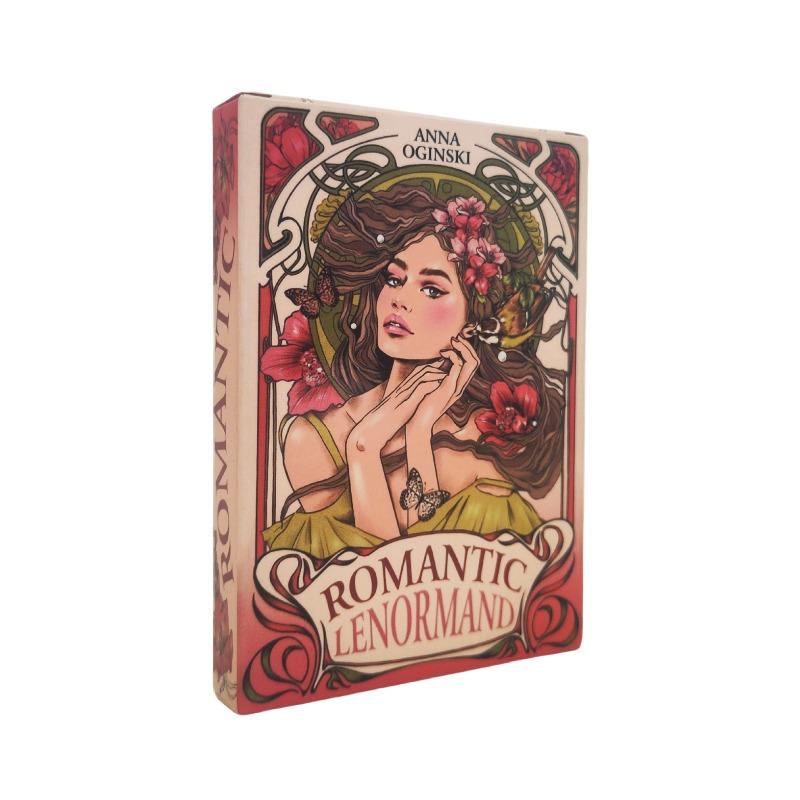 Romantic Lenormand Oracle Cards 37 Pcs Deck 10.2X7.2Cm English Vision Art Nouveau Floral Motifs For Party Board Playing Games Set