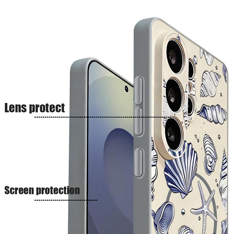 Magnetic For Magsafe Case For Samsung Galaxy S26 Ultra S25 Edge S24 Plus S23 FE S22 A17 A54 A55 A56 A57 5G Shark Whale Pattern Cover