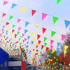 200/100/50M Colorful Triangle Flags Bunting Party Banners Pennant Flag for Outdoor Home Garden Wedding Shop Street Holiday Decor