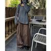Japanese Style Relaxed And Elastic Waistband With Curved Waistband Casual Pants, Loose Silhouette Pants For Women
