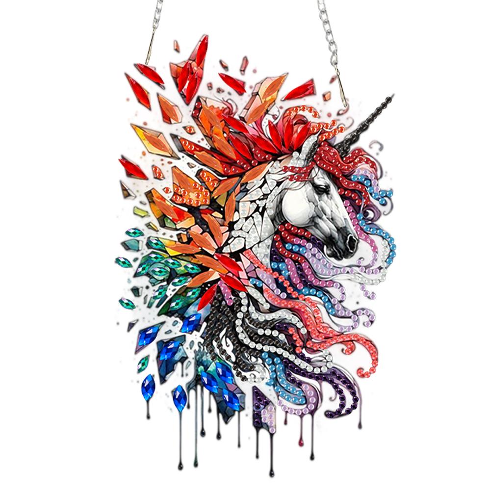Acrylic Special Shape Feather Bear Rhinestone Diamond Art Pendants Diamond Painting Ornaments Diamond Painting Hanging Pendant