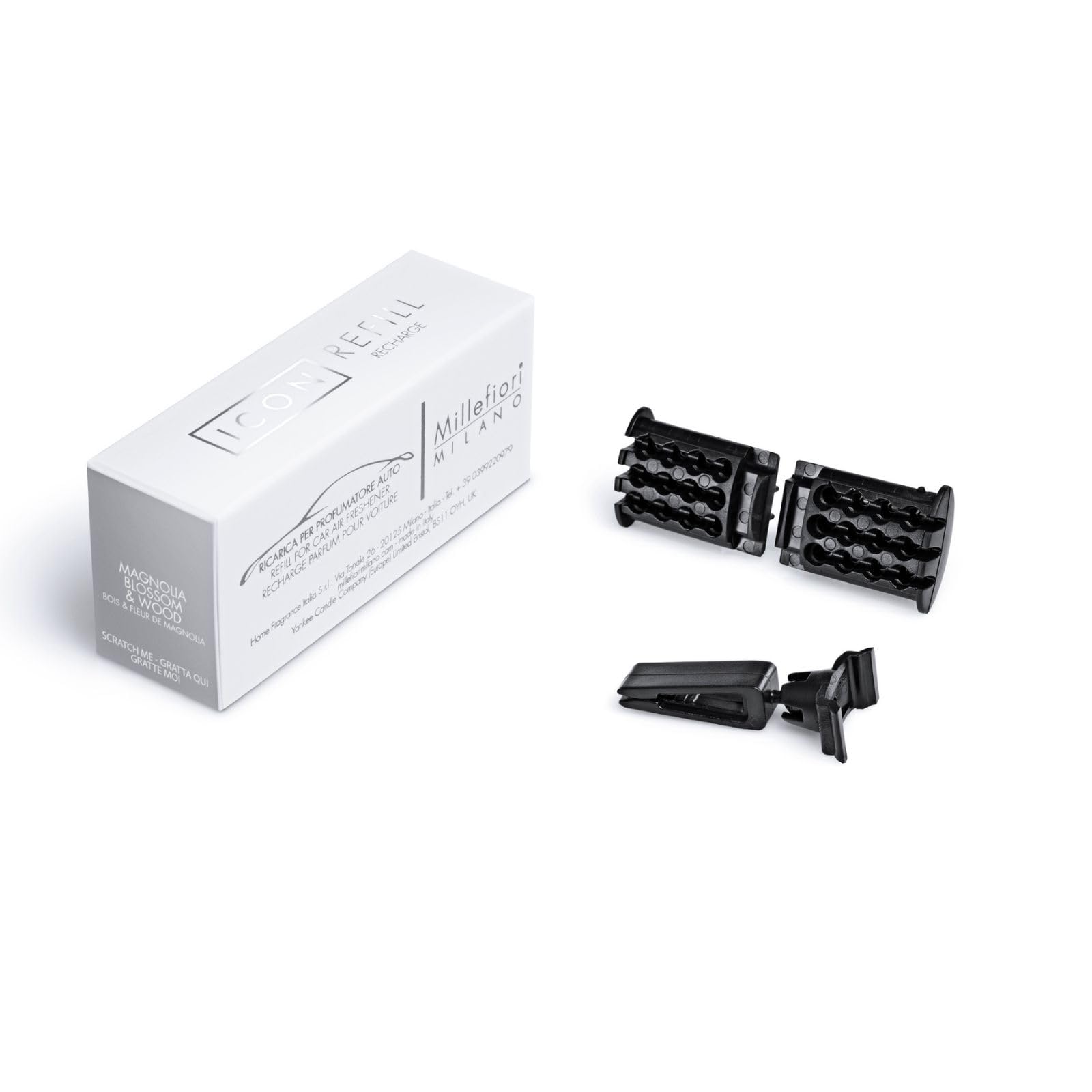 MILLEFIORI Iconic Cardiovascular Сменный блок, Хватает примерно на 1 месяц, Сменный блок для теленка, Цветок магнолии и дерево чёрный