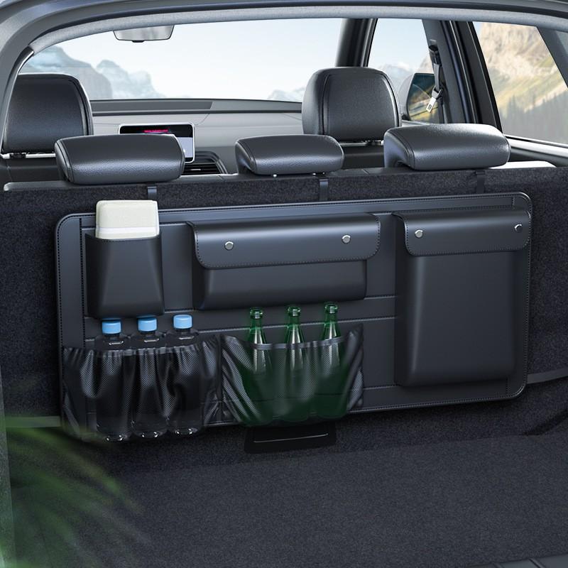 Car Trunk Organizer Bag Hanging Storage Box SUV Sedan Vehicle Interior Accessories Leather Multi Compartment