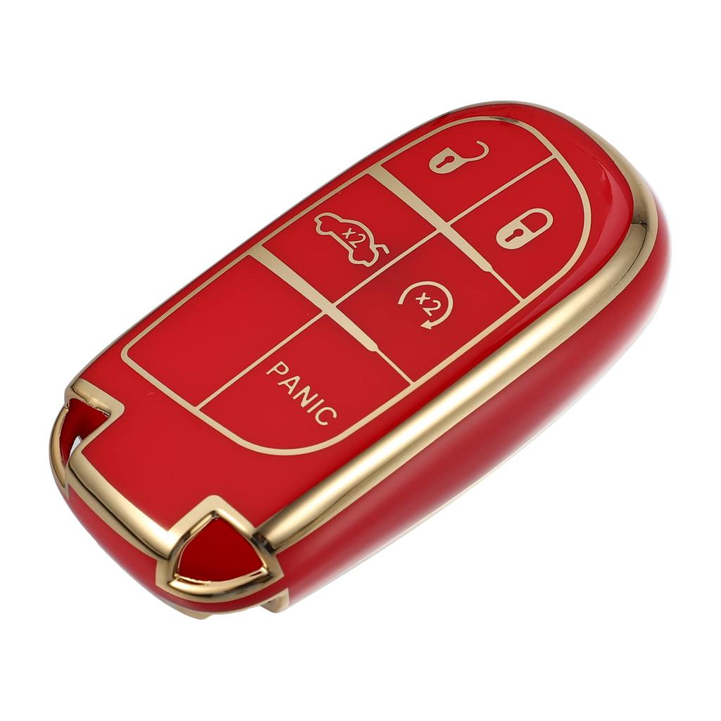 ACROPIX TPU 5 Button Keyless Entry Remote Cover Key Holder Cover for Jeep Cherokee Compass Renegade Grand Cherokee Red 1pc