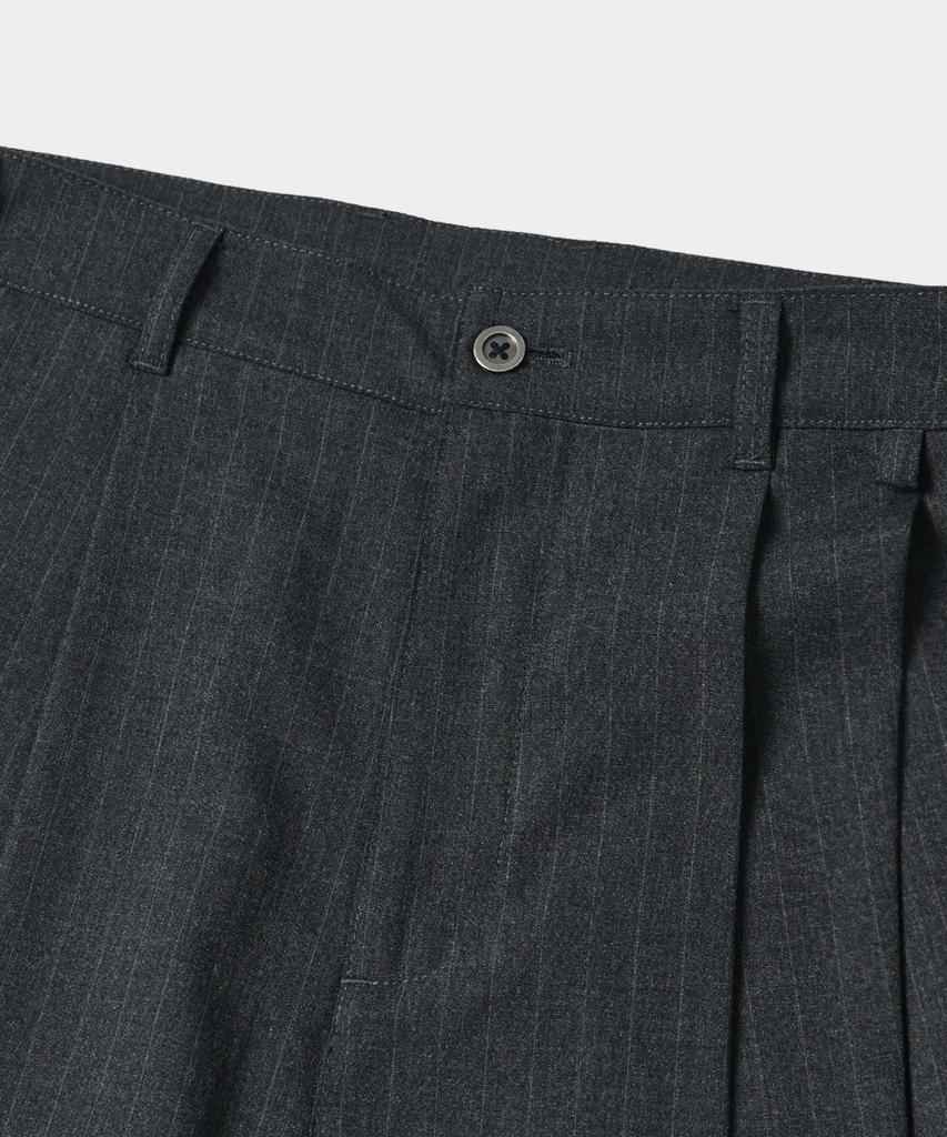 Dimiteulibeullaeg Adjust Double-Pleat Wide Slacks_Stripe Charcoal