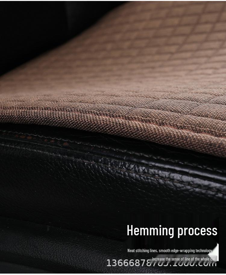 Universal Fiber Linen Car Seat Cushion - Five-Seat, Small Waist, Four Seasons Pad