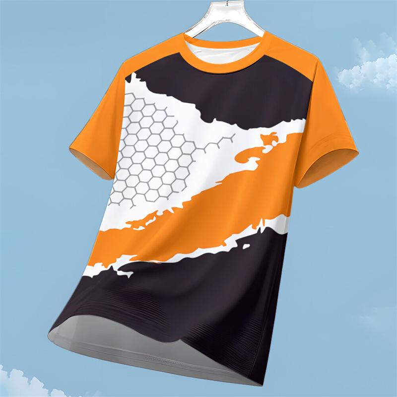 Men's Quick Dry Short Sleeve Sports T Shirt Fitness Running Badminton Sportswear T-shirt Summer Trendy Outdoor Breathable Tees
