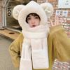 Hat Winter Warm Plush Bear Hat Scarf Gloves Hat Plush Thickened Three-piece Mickey Ear Scarf