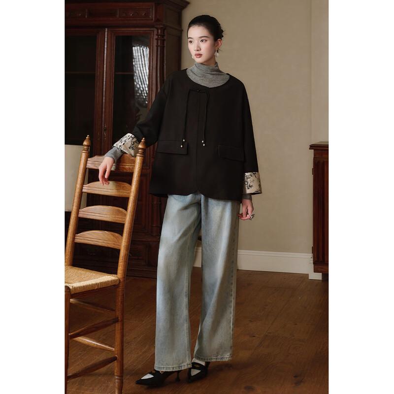 JK&JS Women's New Chinese Style Disc-Button Jacket