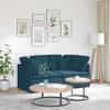 Modular Sofa with Cushions Velvet Blue
