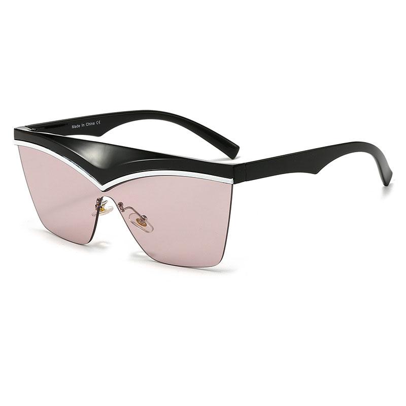 

Fashion Sunglasses Personality One-Piece Cat-Eye Ins Sunglasses Women S Street Shooting Contrast Color Trend Men S Retro Uv400 G Other