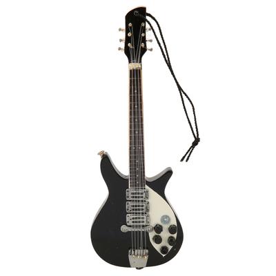 Miniature Electric Guitar Model Lifelike Delicate Wooden Guitar Ornament for Christmas Birthday