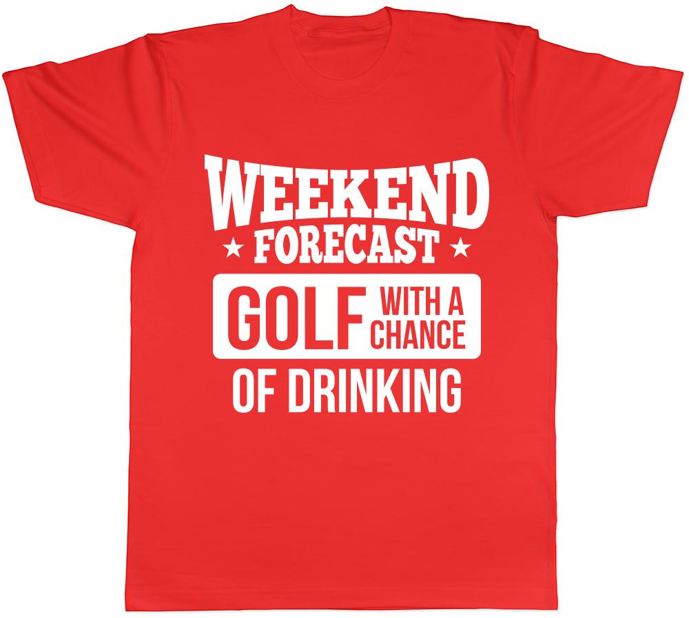 Weekend Forecast Golf with a Chance of Drinking Unisexs Unisexs Ladies TShirt Tee S