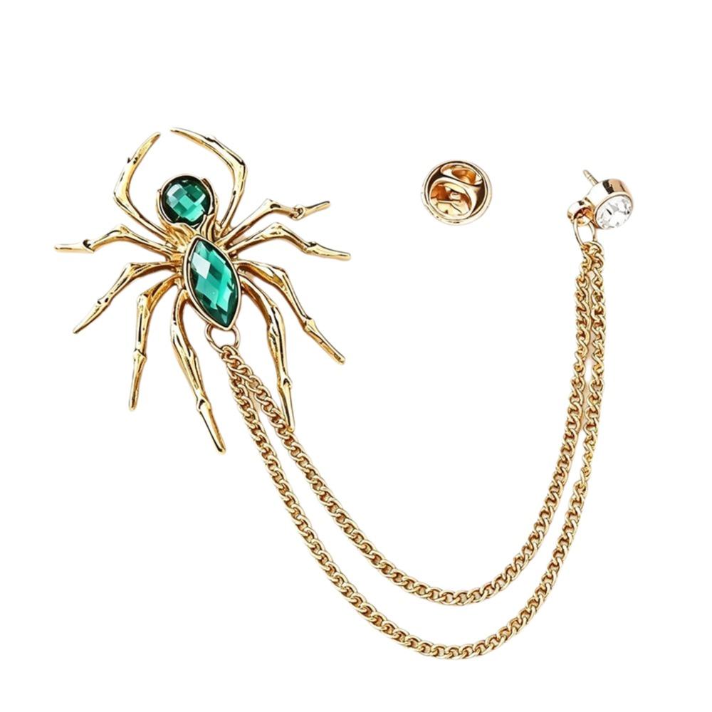 Fashion Versatile Spider Brooch Exaggerated Design Zircon Brooches  Shirt Collar