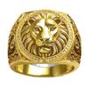 Europäischer & Amerikanischer Luxus Löwe Geschnitzter Vergoldeter Zirkon Herrenring - Hip Hop Stil Accessoire